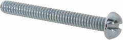 Value Collection - #3-48 UNC, 7/8" Length Under Head Slotted Drive Machine Screw - Round Head, Alloy Steel, Zinc-Plated Finish, Without Washer - Exact Tooling