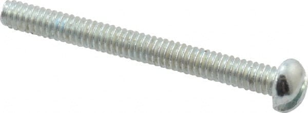 Value Collection - #3-48 UNC, 1" Length Under Head Slotted Drive Machine Screw - Round Head, Alloy Steel, Zinc-Plated Finish, Without Washer - Exact Tooling