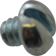 Value Collection - #4-40 UNC, 1/8" Length Under Head Slotted Drive Machine Screw - Round Head, Alloy Steel, Zinc-Plated Finish, Without Washer - Exact Tooling