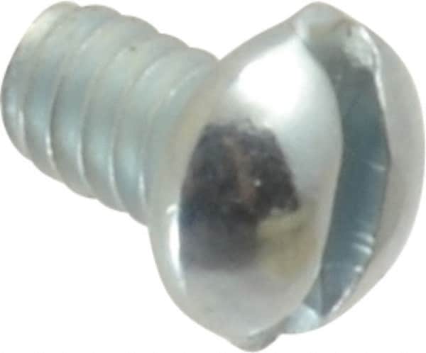 Value Collection - #4-40 UNC, 3/16" Length Under Head Slotted Drive Machine Screw - Round Head, Alloy Steel, Zinc-Plated Finish, Without Washer - Exact Tooling