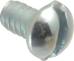 Value Collection - #4-40 UNC, 3/16" Length Under Head Slotted Drive Machine Screw - Round Head, Alloy Steel, Zinc-Plated Finish, Without Washer - Exact Tooling