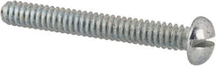 Value Collection - #4-40 UNC, 7/8" Length Under Head Slotted Drive Machine Screw - Round Head, Alloy Steel, Zinc-Plated Finish, Without Washer - Exact Tooling