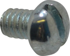 Value Collection - #5-40 UNC, 3/16" Length Under Head Slotted Drive Machine Screw - Round Head, Grade J82 Steel, Zinc-Plated Finish, Without Washer - Exact Tooling