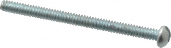 Value Collection - #4-40 UNC, 1-1/2" Length Under Head Slotted Drive Machine Screw - Round Head, Alloy Steel, Zinc-Plated Finish, Without Washer - Exact Tooling