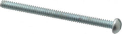 Value Collection - #4-40 UNC, 1-1/2" Length Under Head Slotted Drive Machine Screw - Round Head, Alloy Steel, Zinc-Plated Finish, Without Washer - Exact Tooling