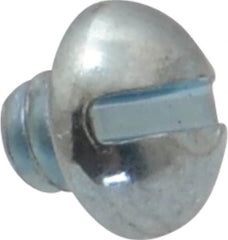 Value Collection - #6-32 UNC, 1/8" Length Under Head Slotted Drive Machine Screw - Round Head, Alloy Steel, Zinc-Plated Finish, Without Washer - Exact Tooling