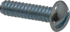 Value Collection - #6-32 UNC, 1/2" Length Under Head Slotted Drive Machine Screw - Round Head, Grade J82 Steel, Zinc-Plated Finish, Without Washer - Exact Tooling