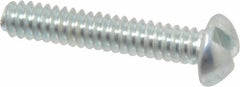Value Collection - #6-32 UNC, 3/4" Length Under Head Slotted Drive Machine Screw - Round Head, Grade J82 Steel, Zinc-Plated Finish, Without Washer - Exact Tooling