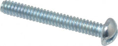 Value Collection - #6-32 UNC, 1" Length Under Head Slotted Drive Machine Screw - Round Head, Grade J82 Steel, Zinc-Plated Finish, Without Washer - Exact Tooling
