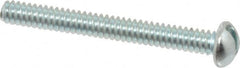 Value Collection - #6-32 UNC, 1-1/4" Length Under Head Slotted Drive Machine Screw - Round Head, Alloy Steel, Zinc-Plated Finish, Without Washer - Exact Tooling
