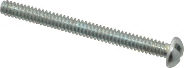 Value Collection - #6-32 UNC, 1-1/2" Length Under Head Slotted Drive Machine Screw - Round Head, Alloy Steel, Zinc-Plated Finish, Without Washer - Exact Tooling