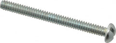 Value Collection - #6-32 UNC, 1-1/2" Length Under Head Slotted Drive Machine Screw - Round Head, Alloy Steel, Zinc-Plated Finish, Without Washer - Exact Tooling