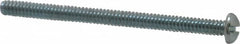 Value Collection - #6-32 UNC, 2" Length Under Head Slotted Drive Machine Screw - Round Head, Alloy Steel, Zinc-Plated Finish, Without Washer - Exact Tooling