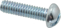 Value Collection - #8-32 UNC, 5/8" Length Under Head Slotted Drive Machine Screw - Round Head, Alloy Steel, Zinc-Plated Finish, Without Washer - Exact Tooling