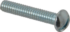 Value Collection - #8-32 UNC, 7/8" Length Under Head Slotted Drive Machine Screw - Round Head, Alloy Steel, Zinc-Plated Finish, Without Washer - Exact Tooling