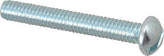 Value Collection - #8-32 UNC, 1-1/4" Length Under Head Slotted Drive Machine Screw - Round Head, Alloy Steel, Zinc-Plated Finish, Without Washer - Exact Tooling