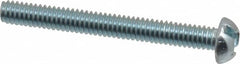 Value Collection - #8-32 UNC, 1-1/2" Length Under Head Slotted Drive Machine Screw - Round Head, Alloy Steel, Zinc-Plated Finish, Without Washer - Exact Tooling