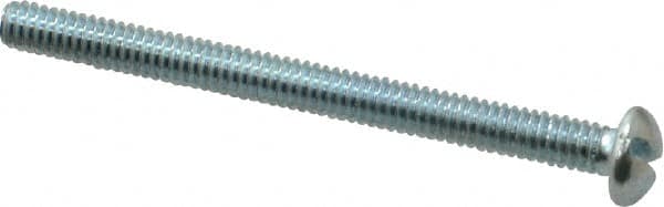 Value Collection - #8-32 UNC, 2" Length Under Head Slotted Drive Machine Screw - Round Head, Alloy Steel, Zinc-Plated Finish, Without Washer - Exact Tooling