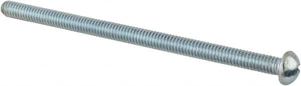 Value Collection - #8-32 UNC, 3" Length Under Head Slotted Drive Machine Screw - Round Head, Alloy Steel, Zinc-Plated Finish, Without Washer - Exact Tooling
