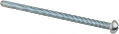 Value Collection - #8-32 UNC, 3" Length Under Head Slotted Drive Machine Screw - Round Head, Alloy Steel, Zinc-Plated Finish, Without Washer - Exact Tooling