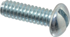 Value Collection - #10-24 UNC, 5/8" Length Under Head Slotted Drive Machine Screw - Round Head, Alloy Steel, Zinc-Plated Finish, Without Washer - Exact Tooling