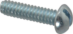 Value Collection - #10-24 UNC, 3/4" Length Under Head Slotted Drive Machine Screw - Round Head, Alloy Steel, Zinc-Plated Finish, Without Washer - Exact Tooling