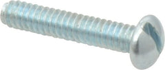 Value Collection - #10-24 UNC, 1" Length Under Head Slotted Drive Machine Screw - Round Head, Alloy Steel, Zinc-Plated Finish, Without Washer - Exact Tooling