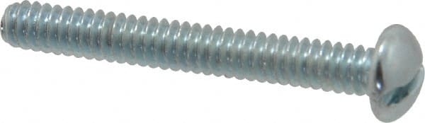 Value Collection - #10-24 UNC, 1-1/2" Length Under Head Slotted Drive Machine Screw - Round Head, Alloy Steel, Zinc-Plated Finish, Without Washer - Exact Tooling