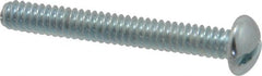 Value Collection - #10-24 UNC, 1-1/2" Length Under Head Slotted Drive Machine Screw - Round Head, Alloy Steel, Zinc-Plated Finish, Without Washer - Exact Tooling
