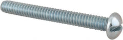 Value Collection - #10-24 UNC, 1-3/4" Length Under Head Slotted Drive Machine Screw - Round Head, Alloy Steel, Zinc-Plated Finish, Without Washer - Exact Tooling