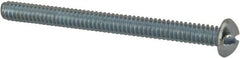 Value Collection - #10-24 UNC, 2-1/4" Length Under Head Slotted Drive Machine Screw - Round Head, Alloy Steel, Zinc-Plated Finish, Without Washer - Exact Tooling