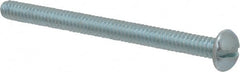 Value Collection - #10-24 UNC, 2-1/2" Length Under Head Slotted Drive Machine Screw - Round Head, Alloy Steel, Zinc-Plated Finish, Without Washer - Exact Tooling
