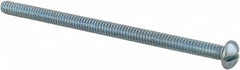 Value Collection - #10-24 UNC, 3-1/2" Length Under Head Slotted Drive Machine Screw - Round Head, Alloy Steel, Zinc-Plated Finish, Without Washer - Exact Tooling