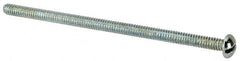 Value Collection - #10-24 UNC, 4" Length Under Head Slotted Drive Machine Screw - Round Head, Alloy Steel, Zinc-Plated Finish, Without Washer - Exact Tooling
