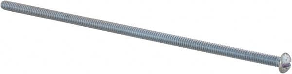 Value Collection - #10-24 UNC, 6" Length Under Head Slotted Drive Machine Screw - Round Head, Alloy Steel, Zinc-Plated Finish, Without Washer - Exact Tooling