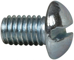 Value Collection - #10-32 UNF, 5/16" Length Under Head Slotted Drive Machine Screw - Round Head, Alloy Steel, Zinc-Plated Finish, Without Washer - Exact Tooling