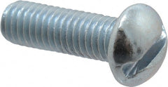 Value Collection - #10-32 UNF, 5/8" Length Under Head Slotted Drive Machine Screw - Round Head, Alloy Steel, Zinc-Plated Finish, Without Washer - Exact Tooling