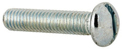 Value Collection - #10-32 UNF, 7/8" Length Under Head Slotted Drive Machine Screw - Round Head, Alloy Steel, Zinc-Plated Finish, Without Washer - Exact Tooling