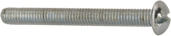 Value Collection - #10-32 UNF, 1-3/4" Length Under Head Slotted Drive Machine Screw - Round Head, Alloy Steel, Zinc-Plated Finish, Without Washer - Exact Tooling