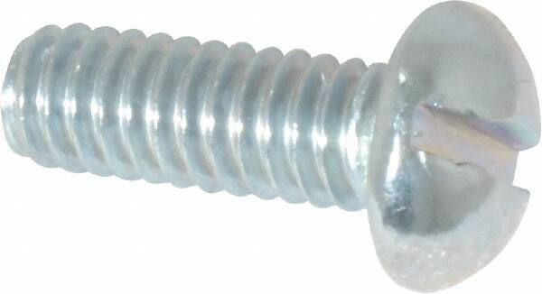 Value Collection - #12-24 UNC, 5/8" Length Under Head Slotted Drive Machine Screw - Round Head, Alloy Steel, Zinc-Plated Finish, Without Washer - Exact Tooling