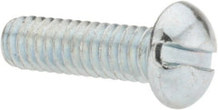 Value Collection - #12-24 UNC, 3/4" Length Under Head Slotted Drive Machine Screw - Round Head, Grade J82 Steel, Zinc-Plated Finish, Without Washer - Exact Tooling