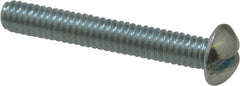 Value Collection - #12-24 UNC, 1-1/2" Length Under Head Slotted Drive Machine Screw - Round Head, Alloy Steel, Zinc-Plated Finish, Without Washer - Exact Tooling