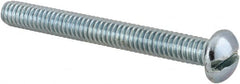 Value Collection - #12-24 UNC, 2" Length Under Head Slotted Drive Machine Screw - Round Head, Alloy Steel, Zinc-Plated Finish, Without Washer - Exact Tooling