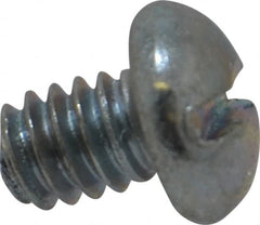 Value Collection - 1/4-20 UNC, 5/16" Length Under Head Slotted Drive Machine Screw - Round Head, Alloy Steel, Zinc-Plated Finish, Without Washer - Exact Tooling