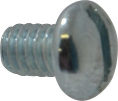 Value Collection - 1/4-20 UNC, 3/8" Length Under Head Slotted Drive Machine Screw - Round Head, Alloy Steel, Zinc-Plated Finish, Without Washer - Exact Tooling