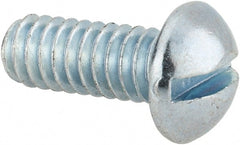 Value Collection - 1/4-20 UNC, 5/8" Length Under Head Slotted Drive Machine Screw - Round Head, Alloy Steel, Zinc-Plated Finish, Without Washer - Exact Tooling