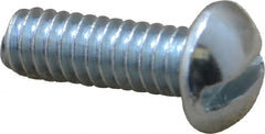 Value Collection - 1/4-20 UNC, 3/4" Length Under Head Slotted Drive Machine Screw - Round Head, Alloy Steel, Zinc-Plated Finish, Without Washer - Exact Tooling