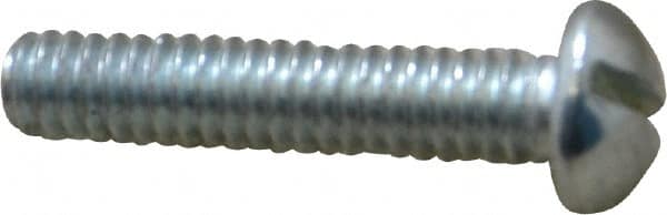 Value Collection - 1/4-20 UNC, 1-1/4" Length Under Head Slotted Drive Machine Screw - Round Head, Alloy Steel, Zinc-Plated Finish, Without Washer - Exact Tooling
