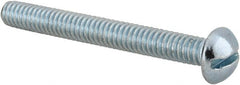 Value Collection - 1/4-20 UNC, 2-1/4" Length Under Head Slotted Drive Machine Screw - Round Head, Alloy Steel, Zinc-Plated Finish, Without Washer - Exact Tooling