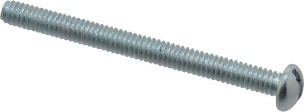 Value Collection - 1/4-20 UNC, 3" Length Under Head Slotted Drive Machine Screw - Round Head, Alloy Steel, Zinc-Plated Finish, Without Washer - Exact Tooling